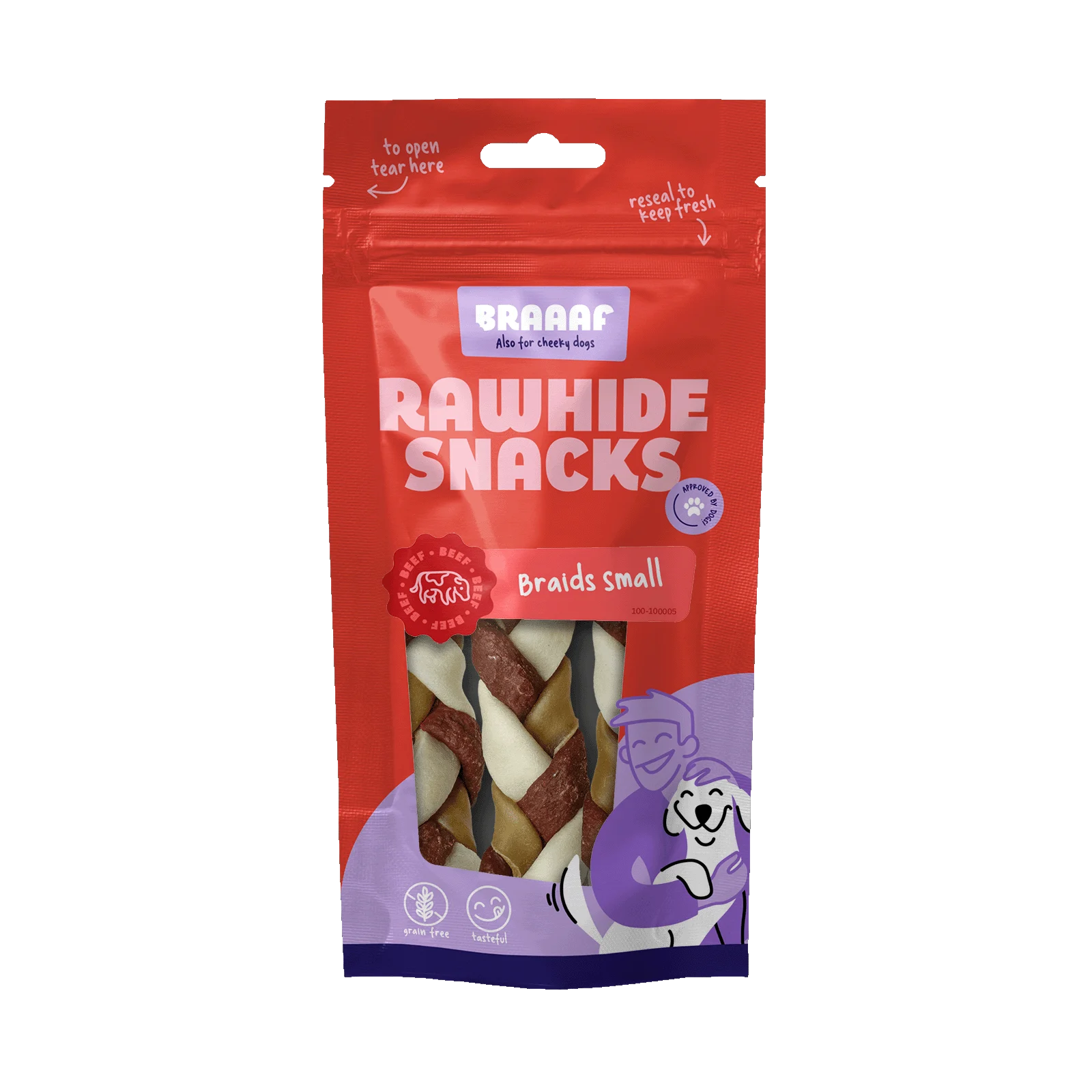 Snack da masticare intrecciati, 12 cm, 3 pezzi – Braaaf Twister Braids - immagine 1