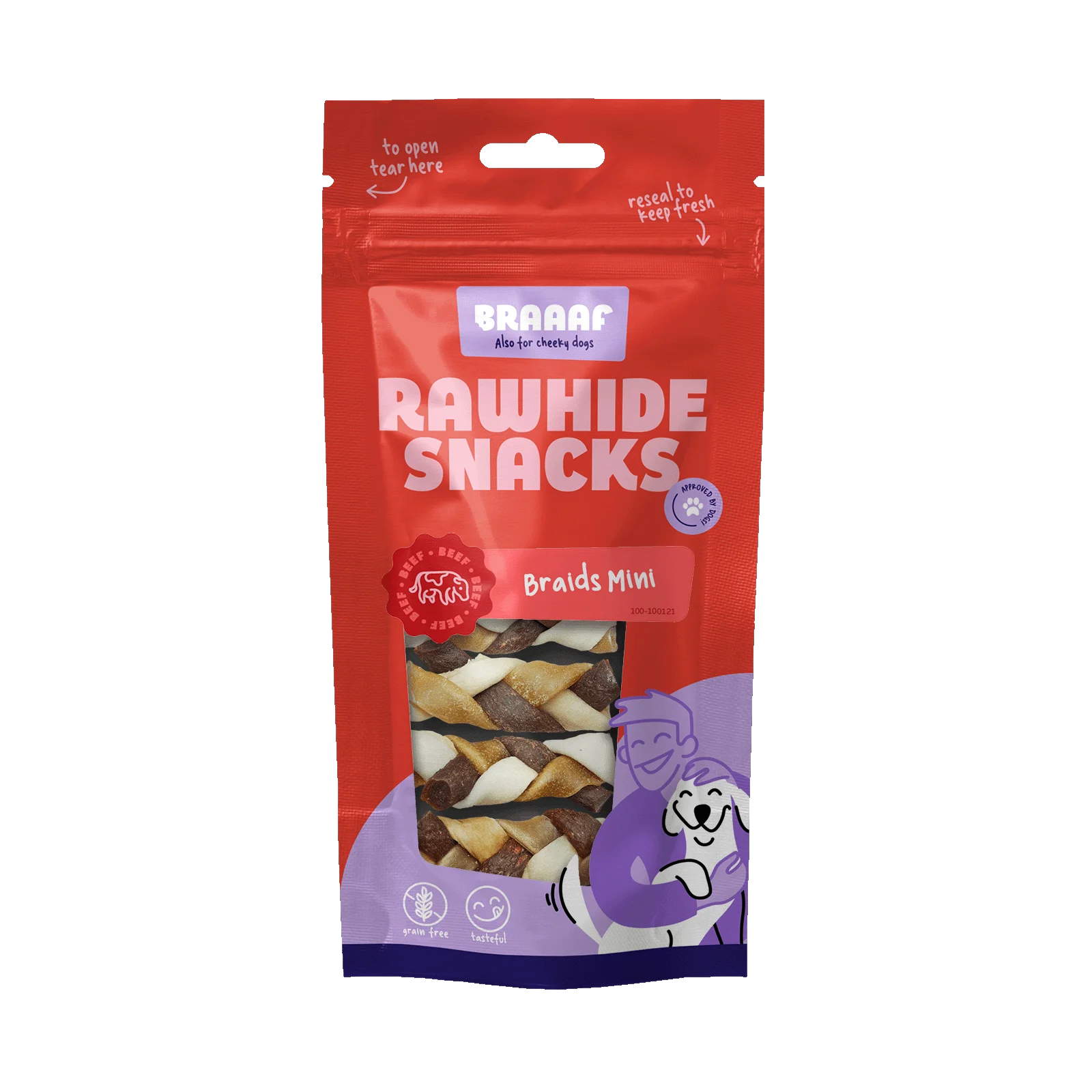 Snack da masticare intrecciati, 6 cm, 5 pezzi – Braaaf Twister Braids - immagine 1