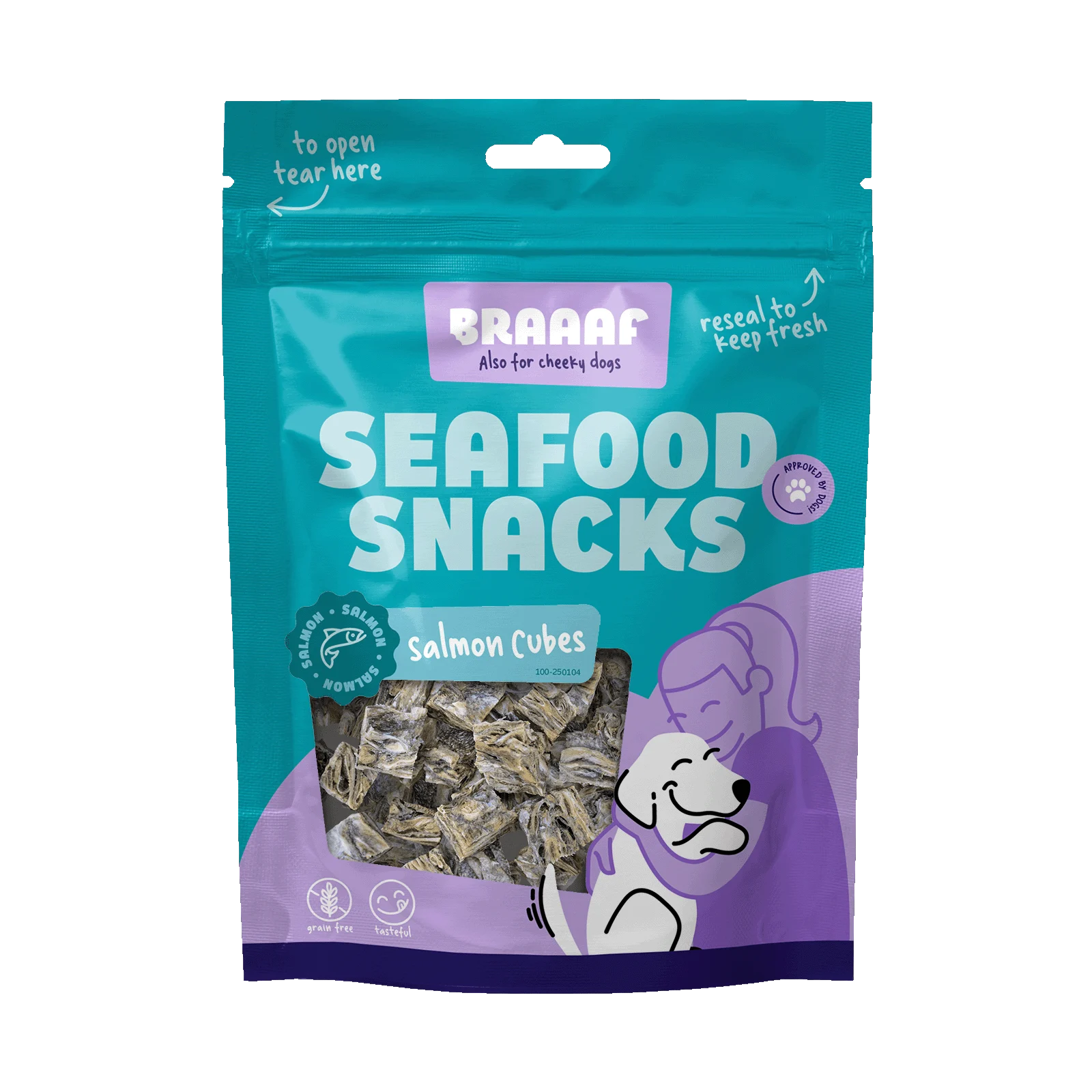 Cubetti di salmone per cani, essiccati all’aria – Braaaf Seafood Cubetti di salmone - immagine 1