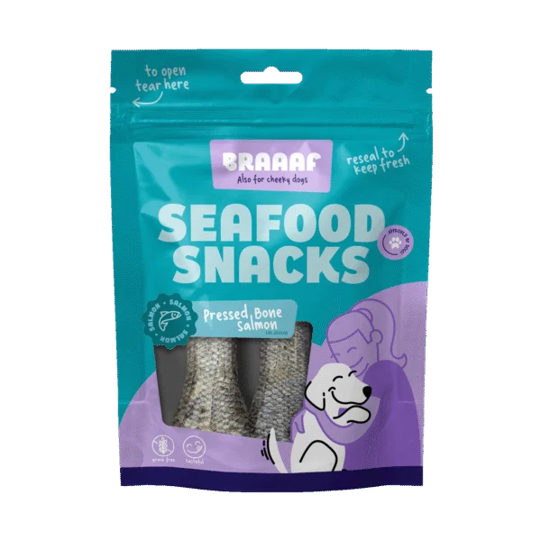 Snack da masticare al salmone, 12 cm – Braaaf Seafood Fish Bone