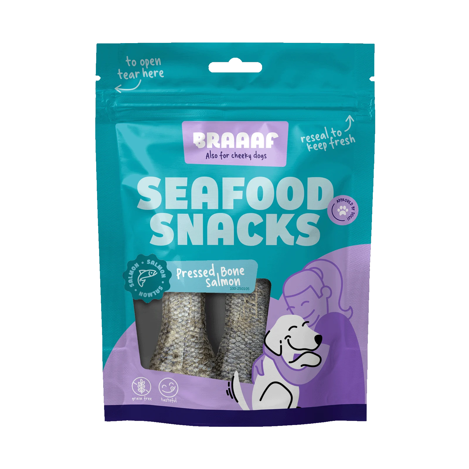 Snack da masticare al salmone, 12 cm – Braaaf Seafood Fish Bone - immagine 1