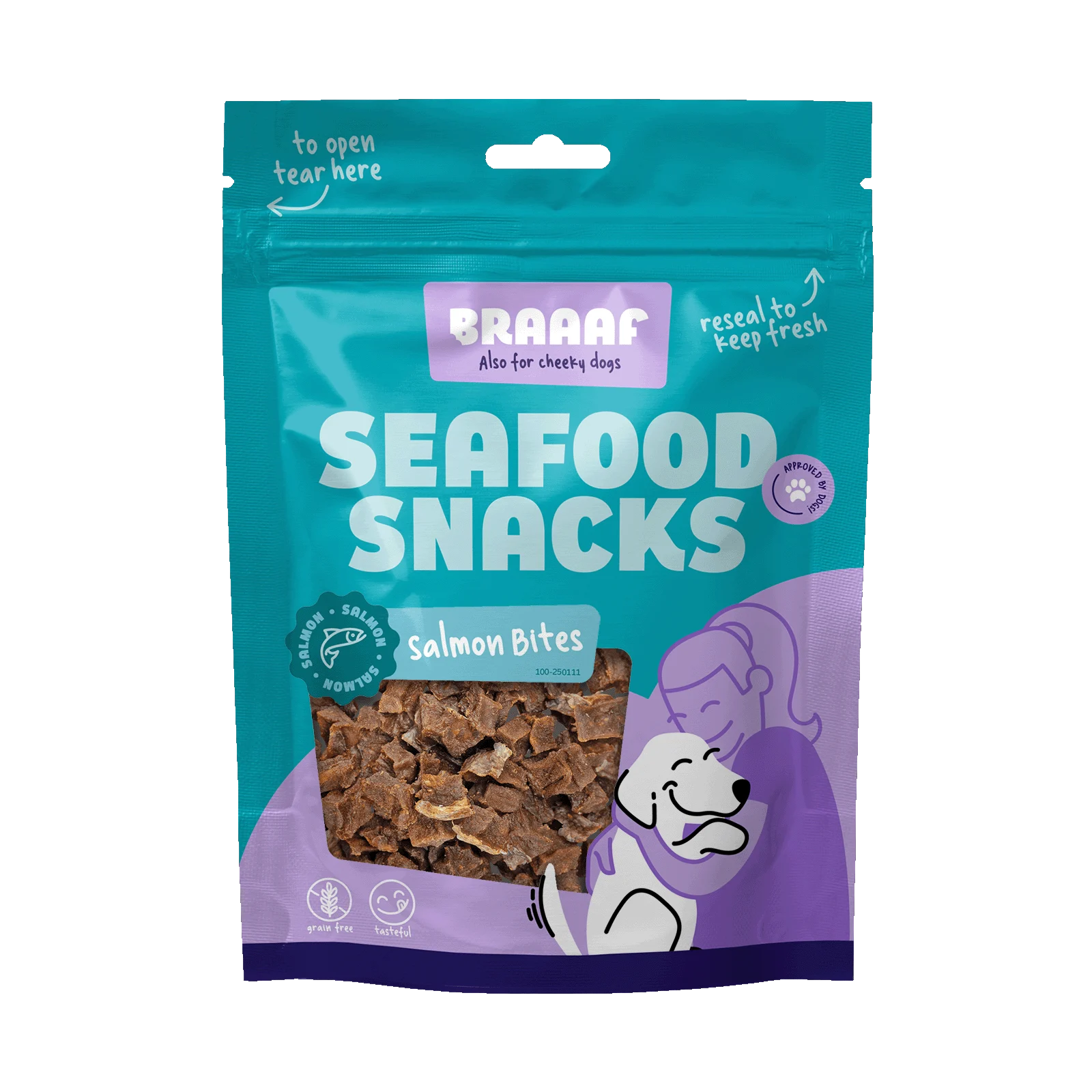 Bocconcini di salmone per cani, essiccati all'aria – Braaaf Seafood Zalm Bites - immagine 1