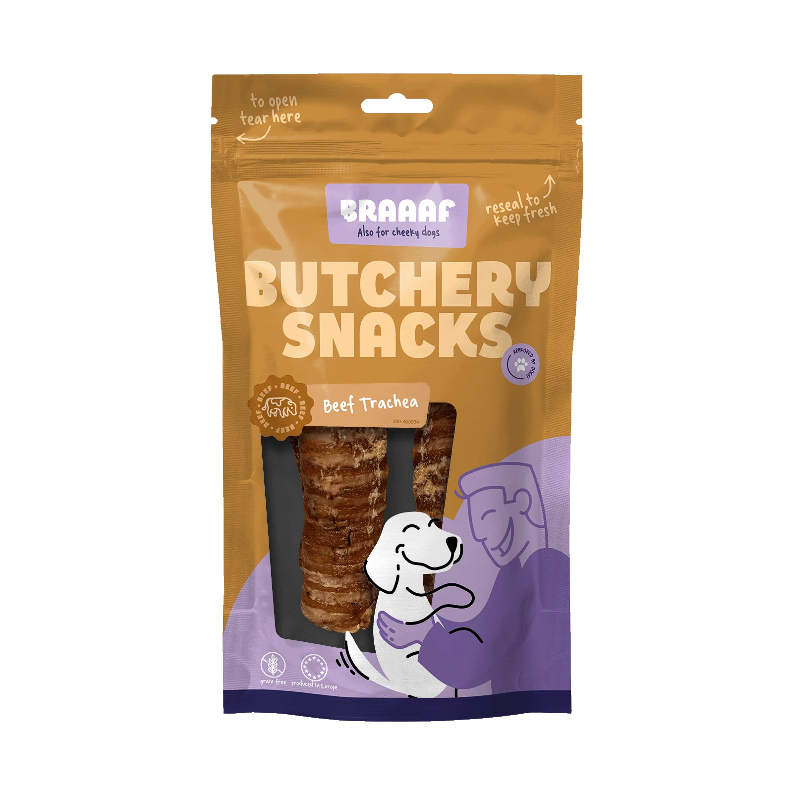 Trachea bovina per cani, 85 g – Braaaf Butchery Snacks - immagine 1