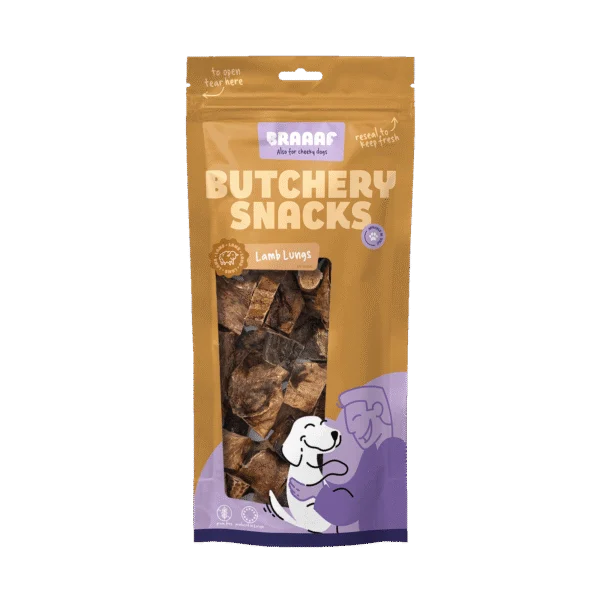 Snack per cani, polmoni di agnello, 85 g – Braaaf Butchery