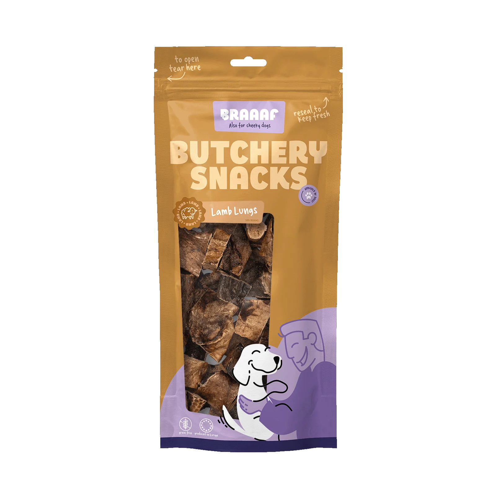 Snack per cani, polmoni di agnello, 85 g – Braaaf Butchery - immagine 1