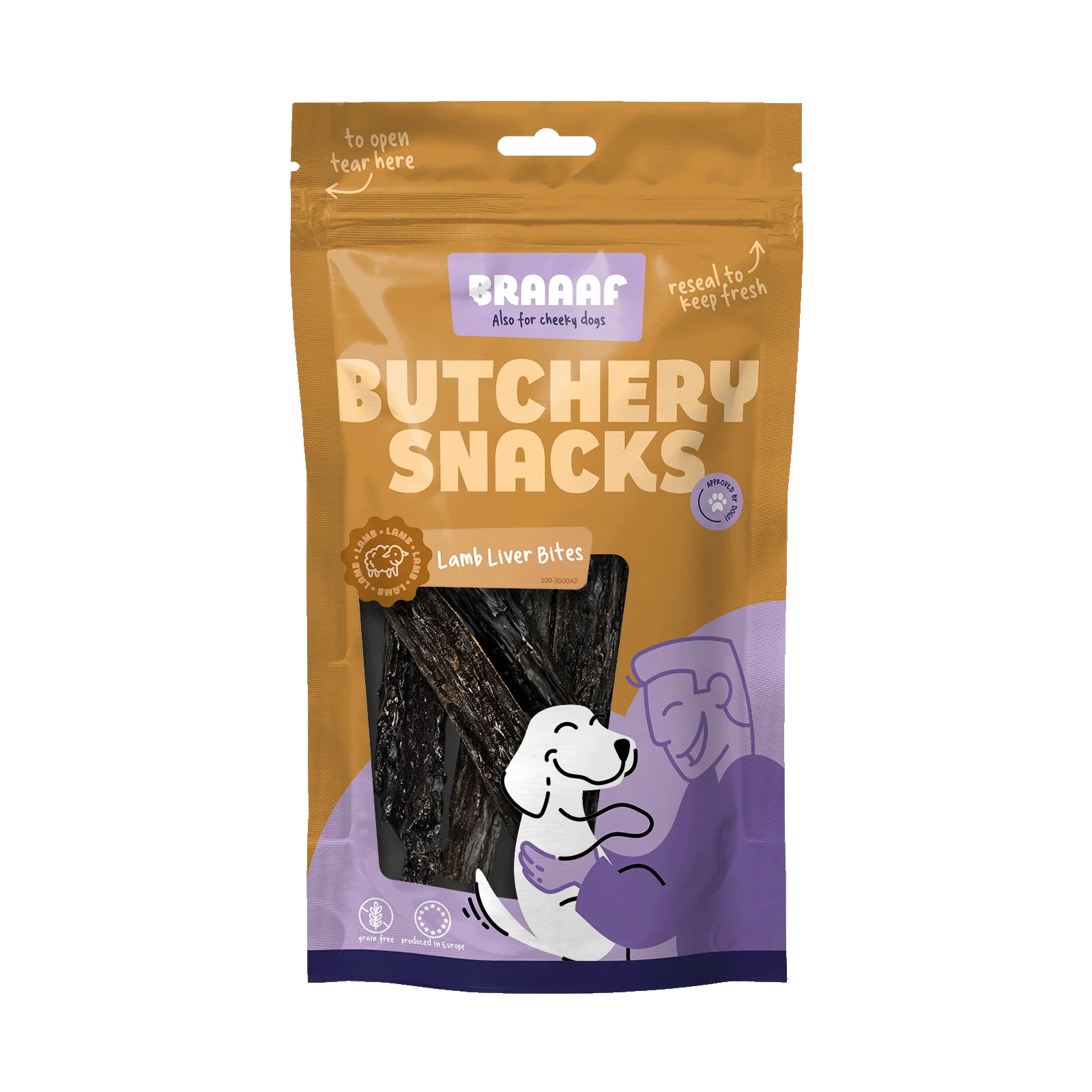 Snack per cani Bocconcini di fegato di agnello, 120 g – Braaaf Butchery - immagine 1