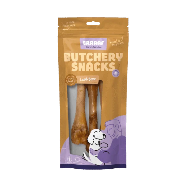 Snack da masticare, osso di agnello per cani, 3 pezzi – Braaaf Butchery