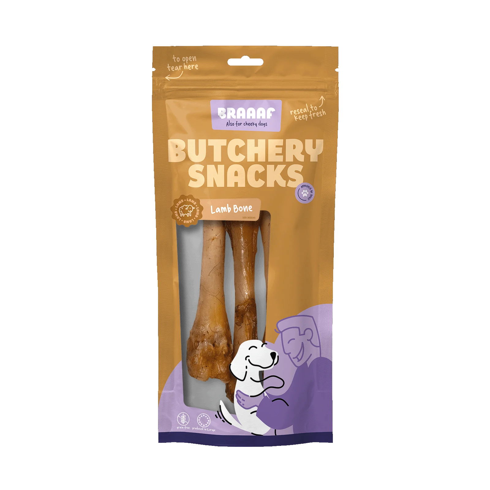 Snack da masticare, osso di agnello per cani, 3 pezzi – Braaaf Butchery - immagine 1