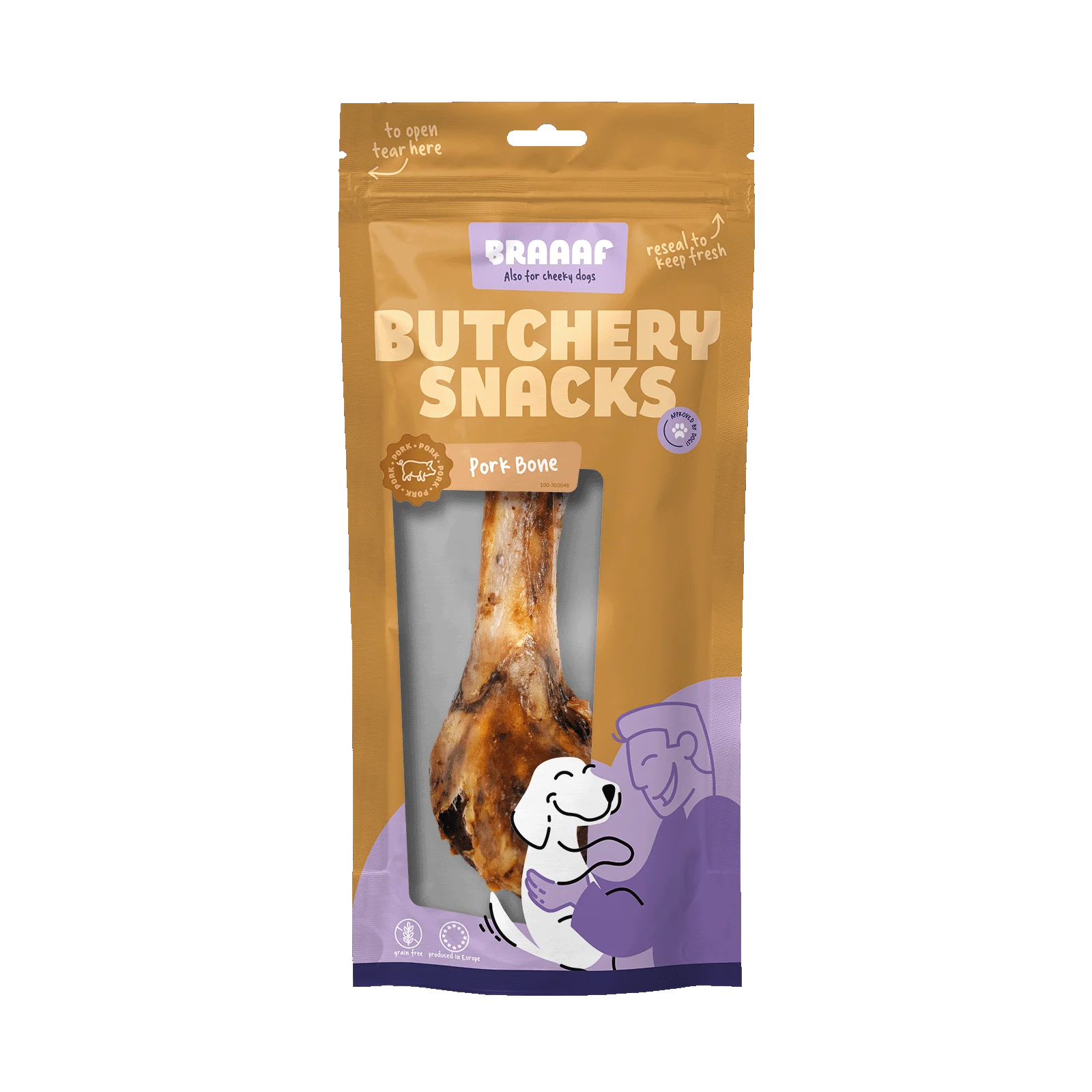 Osso di maiale per cani, 1 pezzo – Braaaf Butchery Snacks - immagine 1