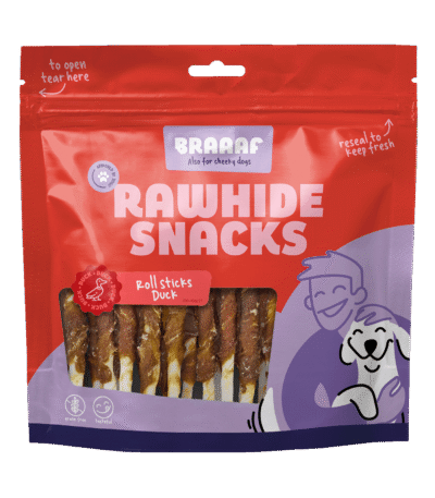 Bastoncini da masticare all’anatra, 30 pezzi – Braaaf Rawhide Roll Sticks