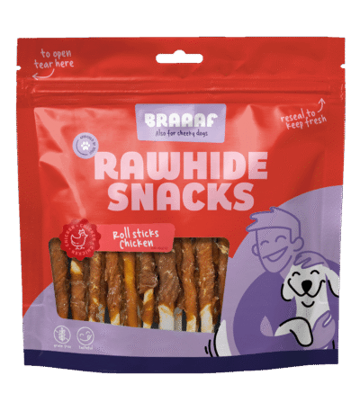 Stick da masticare al pollo, 30 pezzi – Braaaf Rawhide Roll Sticks