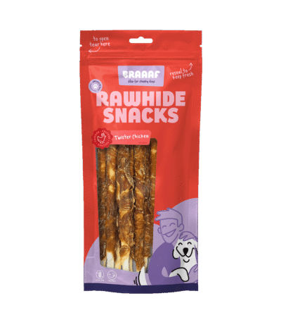 Snack da masticare in pelle di bufalo, 25 cm, 8 pezzi – Braaaf Rawhide Twister