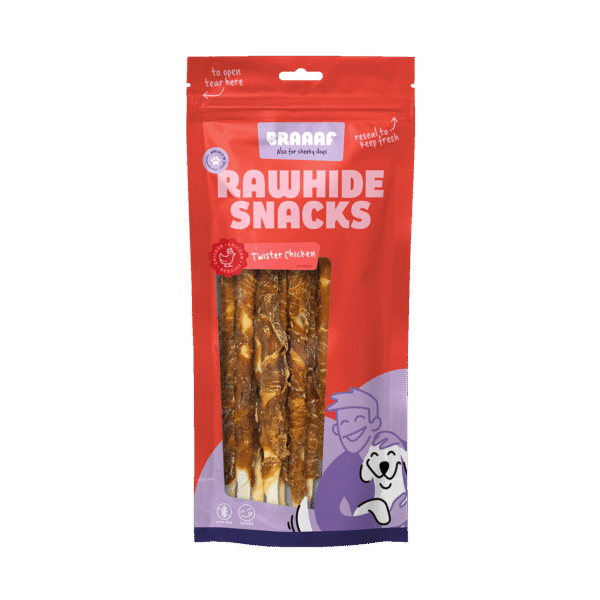Snack da masticare in pelle di bufalo, 25 cm, 8 pezzi – Braaaf Rawhide Twister
