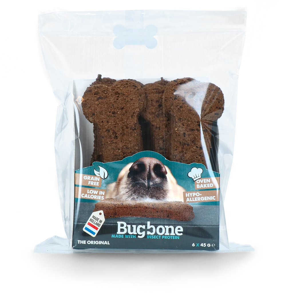 Snack per cani con proteine di insetti, 6 pezzi da 45 g – Bugbone Large - immagine 1