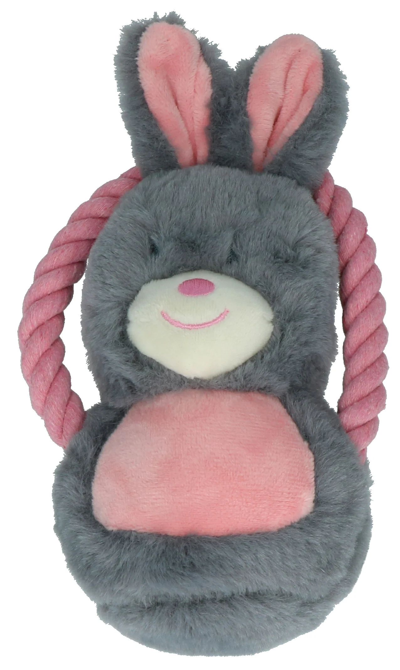 Peluche per cani a forma di coniglio, in morbido tessuto e con squeaker – Bunny Puppy Ropey Swing - immagine 4