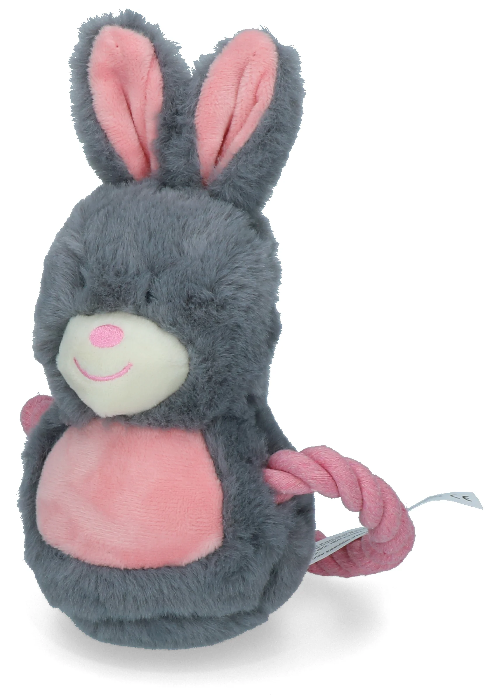 Peluche per cani a forma di coniglio, in morbido tessuto e con squeaker – Bunny Puppy Ropey Swing - immagine 3