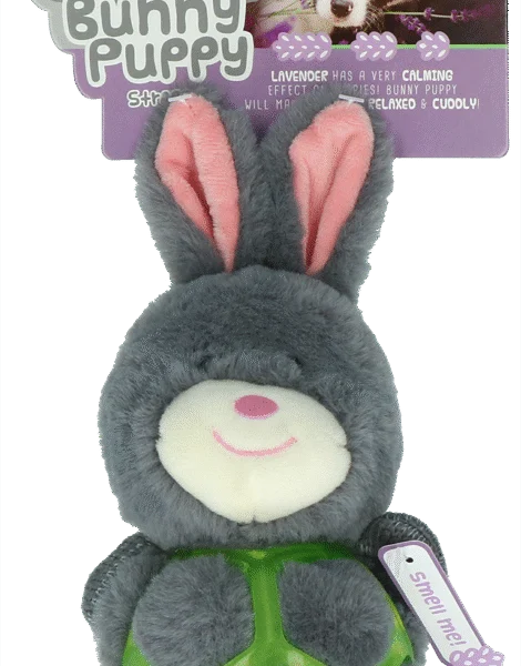 Peluche per cani a forma di coniglio con squeaker – Bunny Puppy Strappy