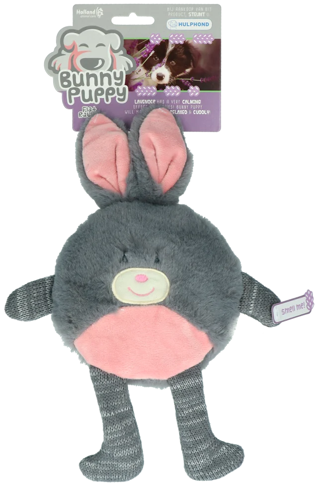 Peluche per cani a forma di coniglio con squeaker – Bunny Puppy Flat Rabbit - immagine 1