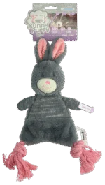 Peluche per cani a forma di coniglio con squeaker – Bunny Puppy Crunchy Rope