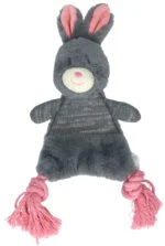 Peluche per cani a forma di coniglio con squeaker – Bunny Puppy Crunchy Rope - immagine 3