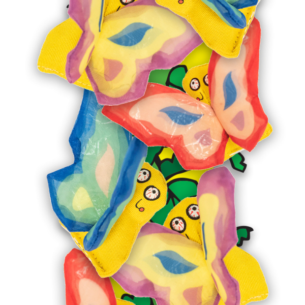 Striscia espositiva con 12 giochi per gatti Butterfly – Yeowww! Butterflies