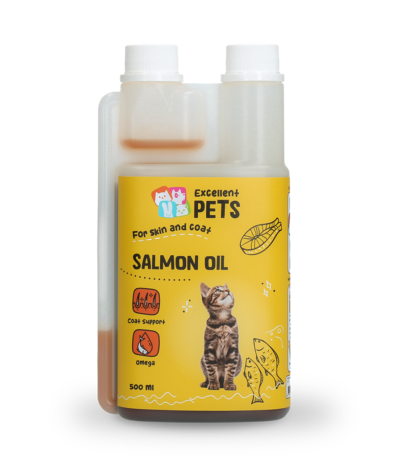 Olio di salmone per gatti con omega 3 e omega 6, 500 ml – Excellent Pets Cat Salmon Oil