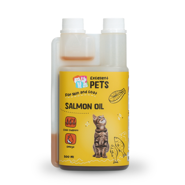 Olio di salmone per gatti con omega 3 e omega 6, 500 ml – Excellent Pets Cat Salmon Oil