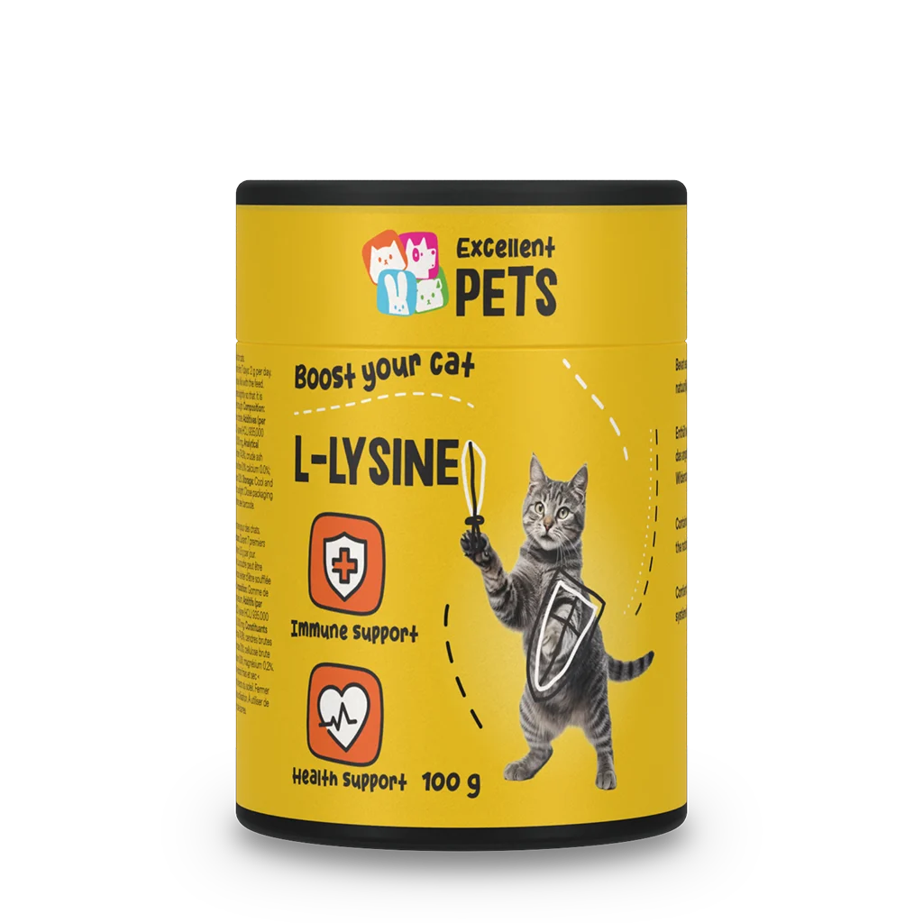 L-Lisina in polvere per gatti con vitamina B6, 100 g – Excellent Pets L-Lysine - immagine 1
