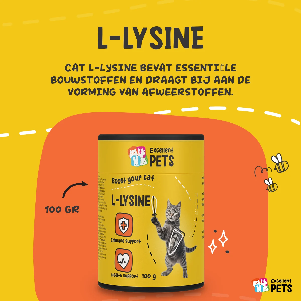 L-Lisina in polvere per gatti con vitamina B6, 100 g – Excellent Pets L-Lysine - immagine 5
