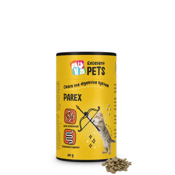 Integratore per gatti in crocchette con prebiotici, 60 g – Excellent Pets Cat Parex