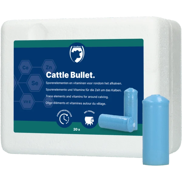 Bolo minerale per bovini alimentati a erba al parto, 20 pezzi – Excellent Cattle Bullet