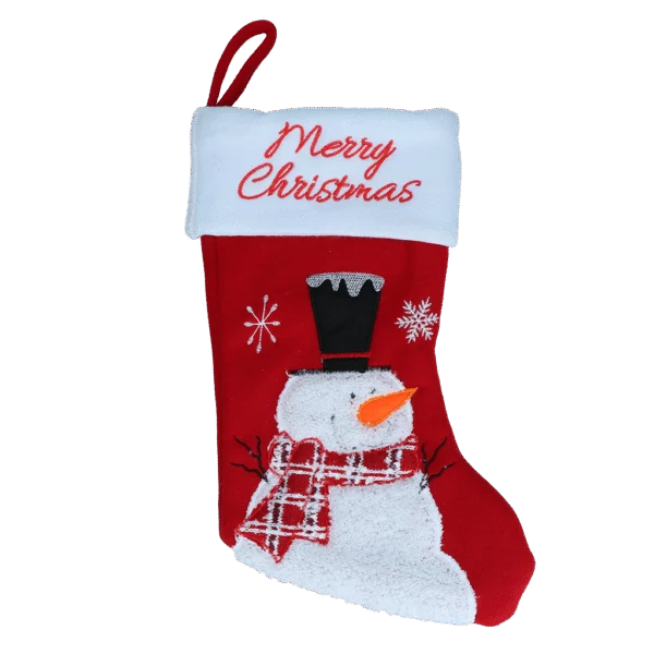 Calza di Natale per animali con laccetto, 20 x 38 cm – Hofman Animal Care Christmas Stocking Wooly Snowman