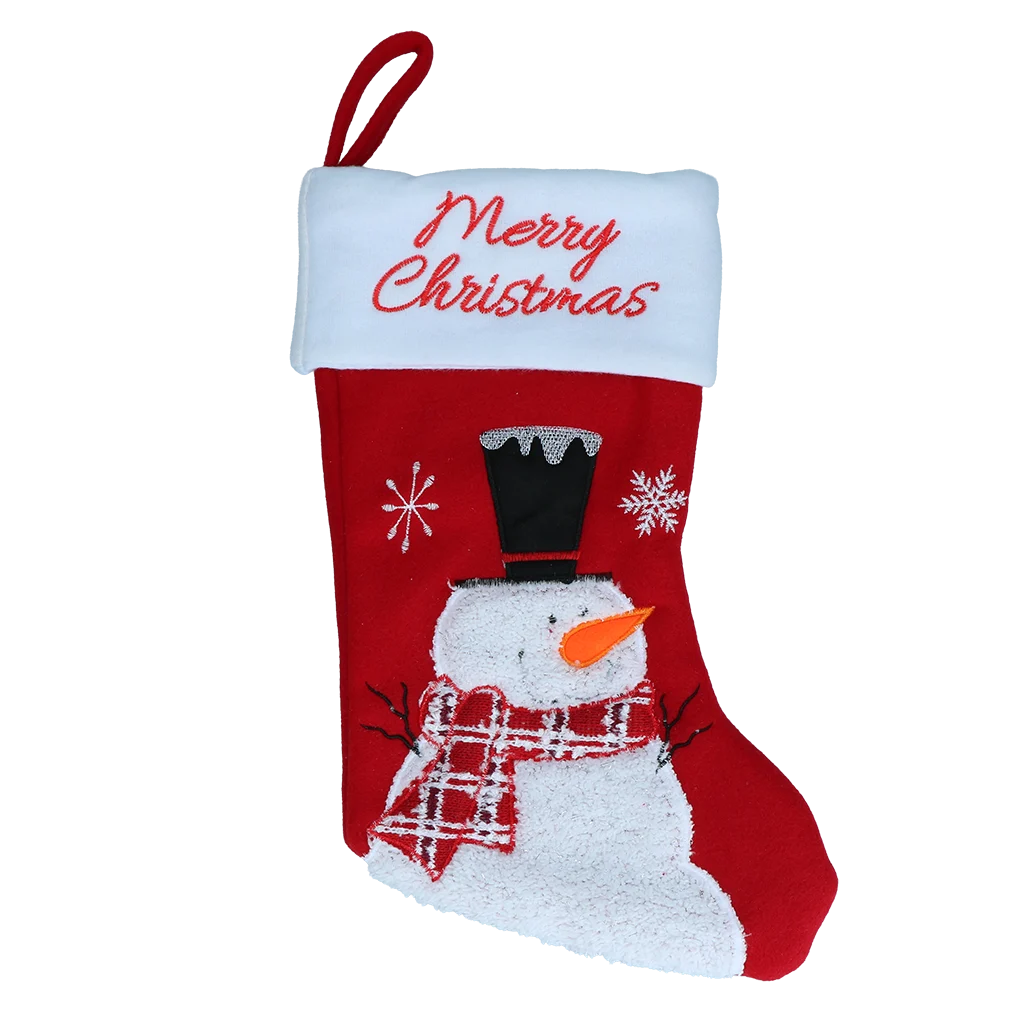 CHRI0001.png Calza di Natale per animali con laccetto, 20 x 38 cm – Hofman Animal Care Christmas Stocking Wooly Snowman - immagine 1