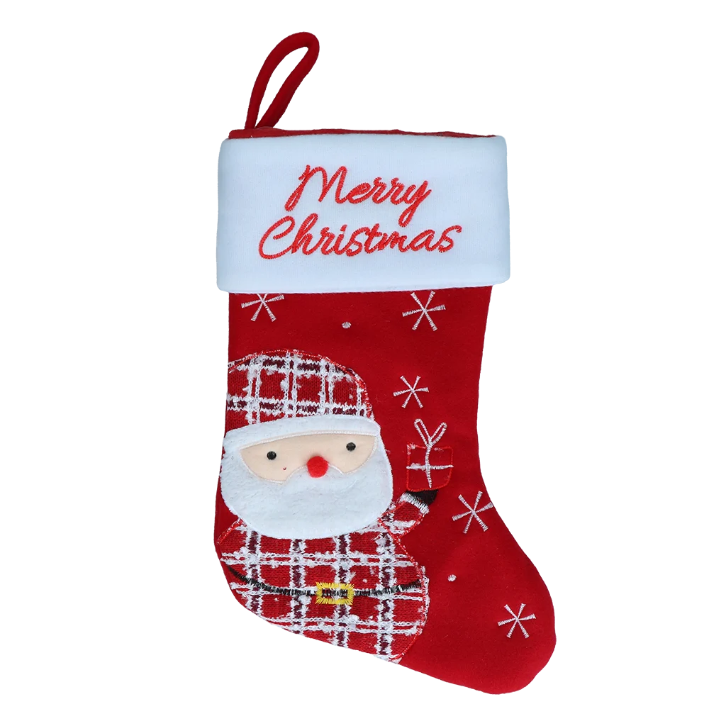 Calza natalizia per animali domestici con laccetto per appenderla, 20 x 38 cm – Hofman Animal Care Christmas Stocking Wooly Santa - immagine 1