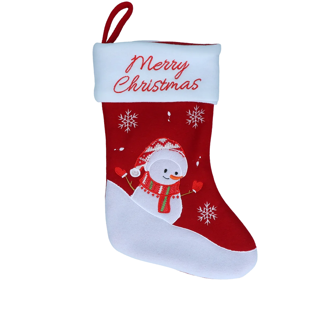 Calza natalizia per animali domestici con asola, 20 x 38 cm – Hofman Animal Care Christmas Stocking Snowman - immagine 1