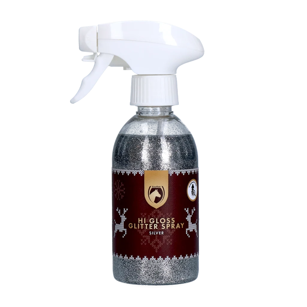 Spray glitterato per cavalli, argento, 250 ml – Excellent Horse Christmas Hi Gloss Glitter Spray - immagine 1