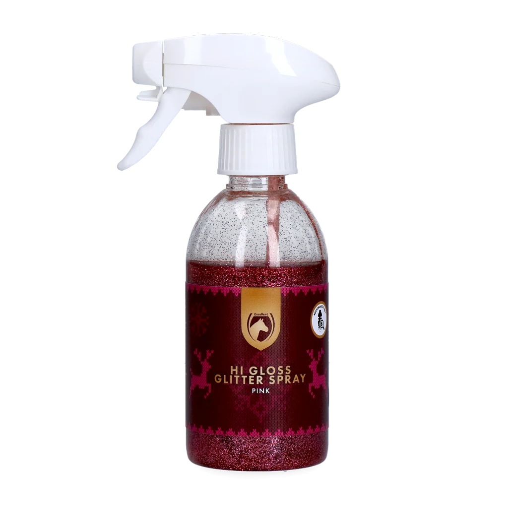 Spray glitterato per cavalli, rosa, 250 ml – Excellent Horse Christmas Hi Gloss Glitter Spray - immagine 1