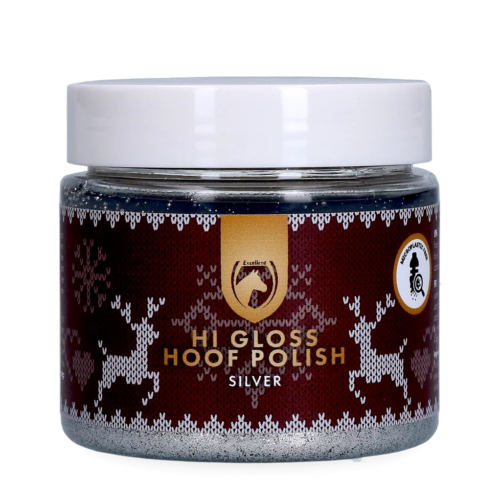 Smalto glitterato argento per zoccoli, 150 ml – Excellent Horse Christmas Hi Gloss Hoof Polish - immagine 1