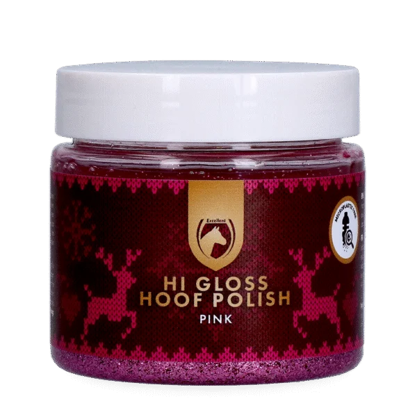 Smalto glitterato rosa per zoccoli, 150 ml – Excellent Horse Christmas Hi Gloss Hoof Polish