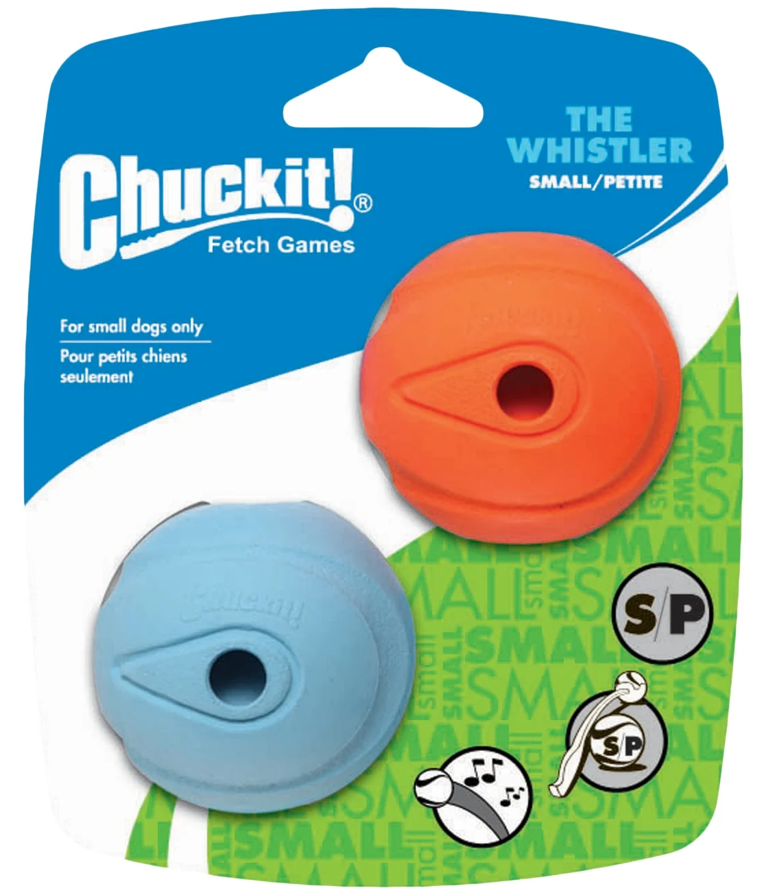 Palla per cani con fischietto S, ø 5 cm, 2 pezzi – Chuckit! The Whistler - immagine 1