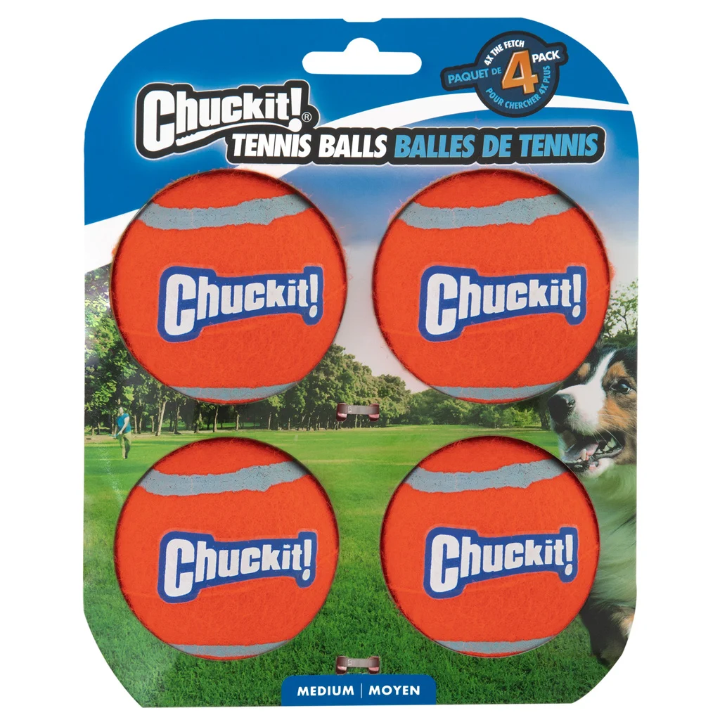 Palla da tennis per cani M, ø 6 cm, 4 pezzi, galleggiante – Chuckit! Tennis Ball - immagine 1