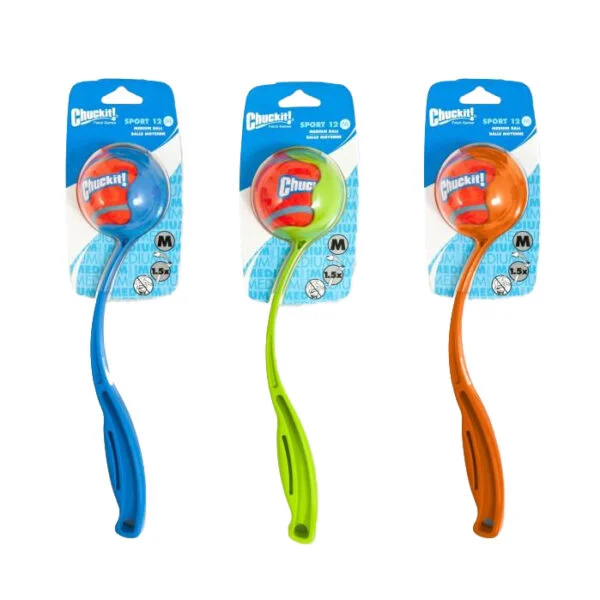 Lanciapalline per cani M con pallina da tennis, 30 cm – Chuckit! Sport Launcher