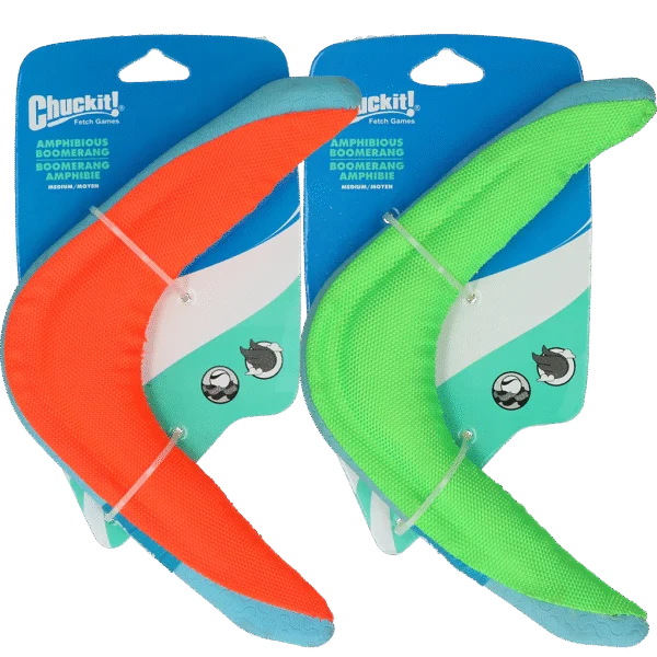 Boomerang per cani M, galleggiante, colori assortiti verde o arancione – Chuckit! Amphibious Boomerang