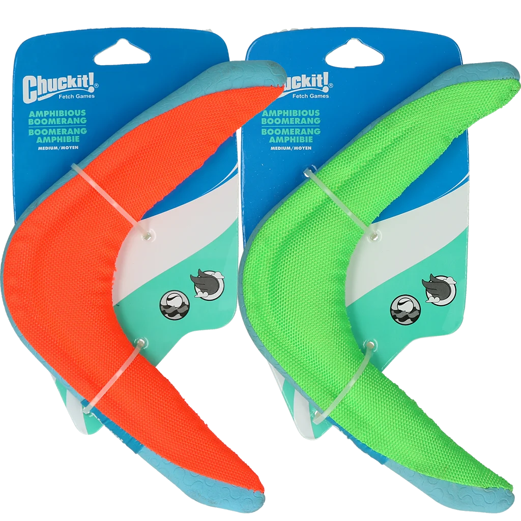 Boomerang per cani M, galleggiante, colori assortiti verde o arancione – Chuckit! Amphibious Boomerang - immagine 1