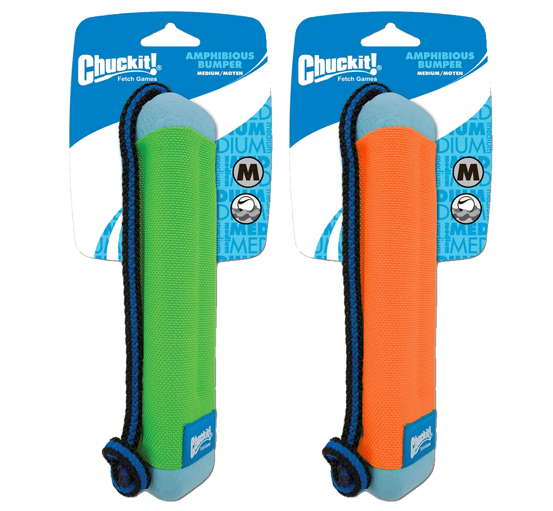 Dummy da riporto con corda, galleggiante, ø 5 cm x 25 cm – Chuckit! Amphibious Bumper M - immagine 1