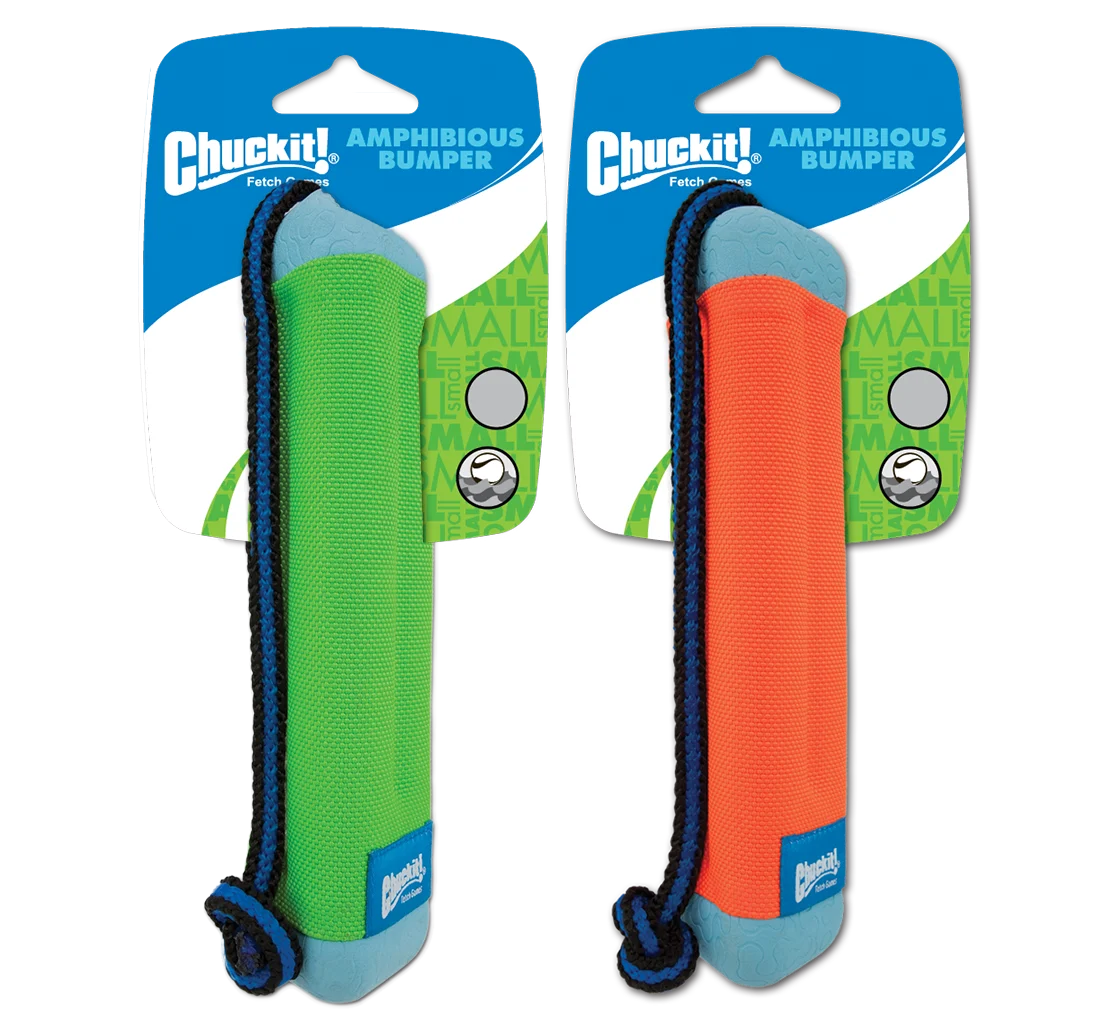 Dummy da riporto con corda, galleggiante, ø 4 cm x 18 cm – Chuckit! Amphibious Bumper S - immagine 1