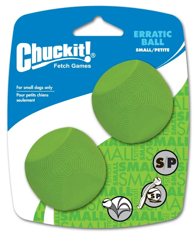 Palla per cani in gomma dalla forma angolare, S 5 cm, 2 pezzi – Chuckit! Erratic Ball - immagine 1