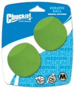 Palla per cani in gomma dalla forma angolare, M 6 cm, 2 pezzi – Chuckit! Erratic Ball