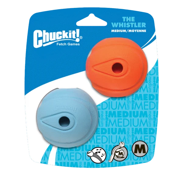 Palla per cani con fischietto M, ø 6 cm, 2 pezzi – Chuckit! The Whistler