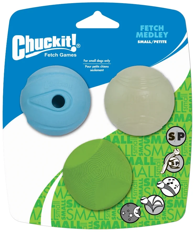 Palle per cani con luce e suono, 3 pezzi, Ø 5 cm – Chuckit! Fetch Medley S - immagine 1